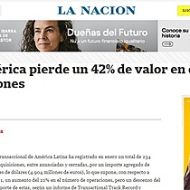 Latinoamrica pierde un 42% de valor en enero, con 4.904 millones